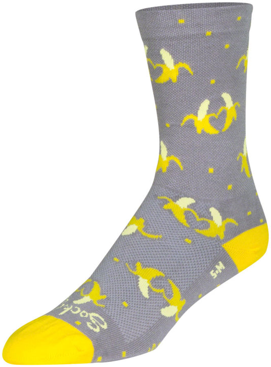 Pack of 2 SockGuy Bananas Crew Sock - 6", Small/Medium