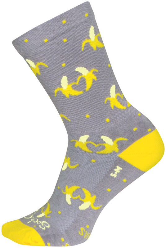 Pack of 2 SockGuy Bananas Crew Sock - 6", Small/Medium