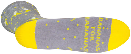 Pack of 2 SockGuy Bananas Crew Sock - 6", Small/Medium