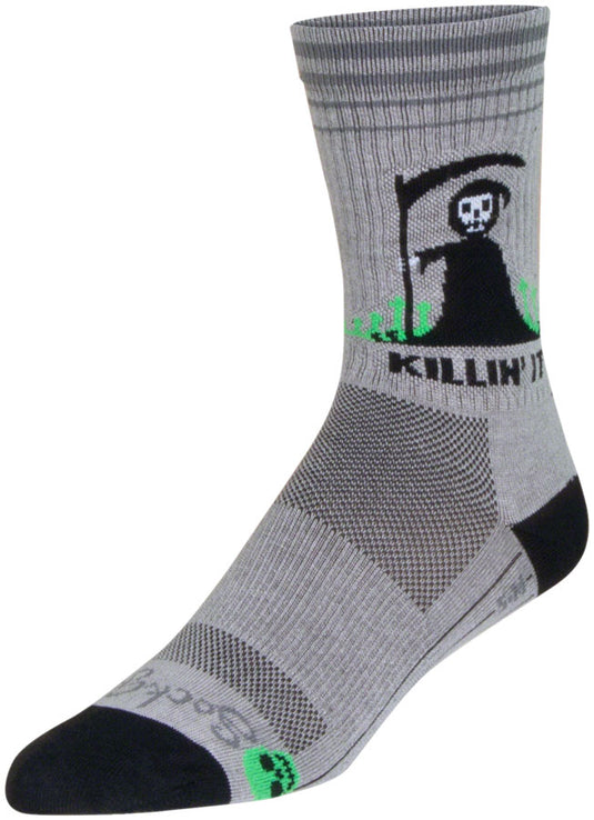 Pack of 2 SockGuy Killin' It Crew Sock - 6", Small/Medium