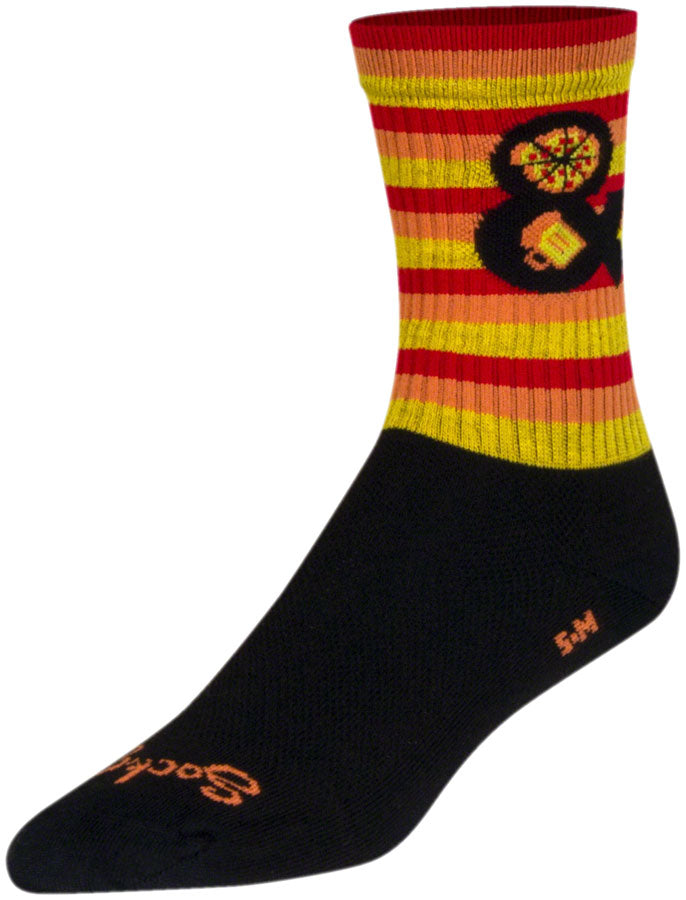 Load image into Gallery viewer, SockGuy Pizza and Beer Crew Sock - 6&quot;, Large/X-Large
