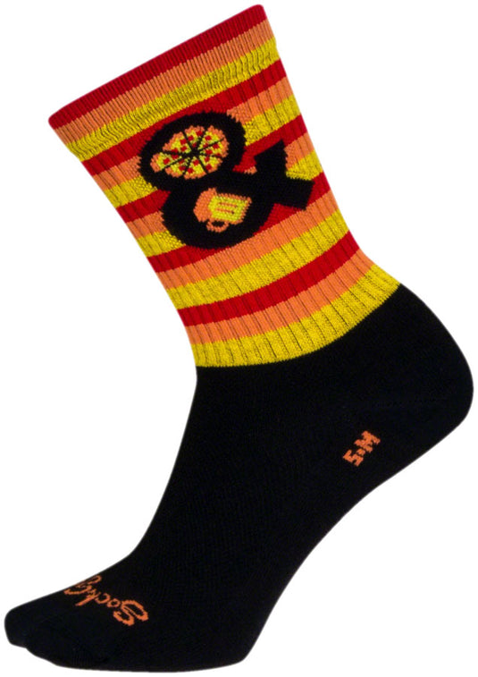 Pack of 2 SockGuy Pizza and Beer Crew Sock - 6", Large/X-Large