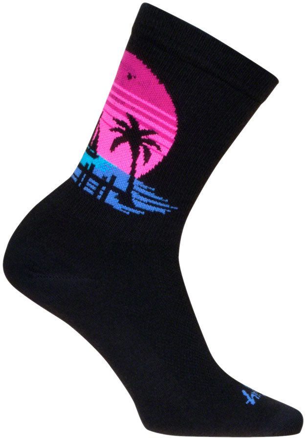 Load image into Gallery viewer, SockGuy Sunset Crew Sock - 6&quot;, Large/X-Large Stretch-To-Fit Sizing System
