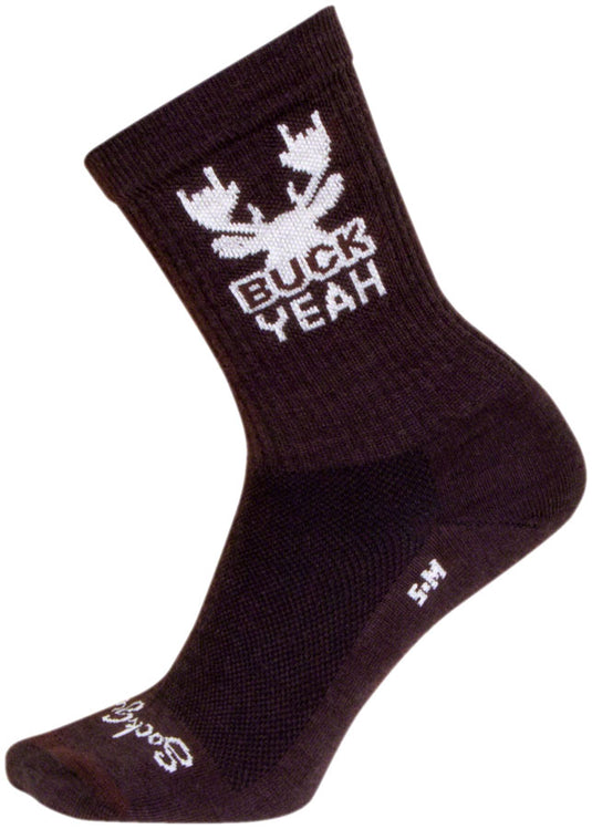 SockGuy Buck Yeah Wool Socks - 6", Small/Medium Shrink-Resistant & Itch-Free