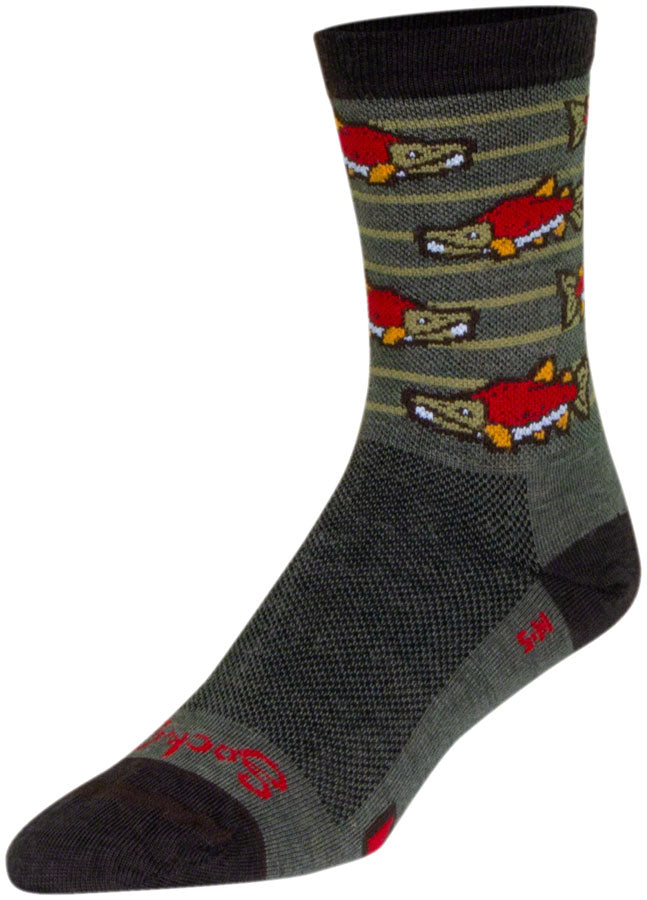 Load image into Gallery viewer, SockGuy Sockeye Wool Socks - 6&quot;, Small/Medium
