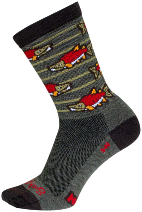 Load image into Gallery viewer, SockGuy Sockeye Wool Socks - 6&quot;, Small/Medium
