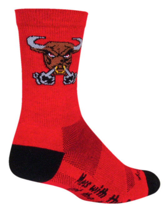 SockGuy Crew Bullish Socks - 6", Red, Large/X-Large