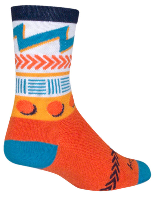 SockGuy Crew Doodle Socks - 6", Orange, Large/X-Large