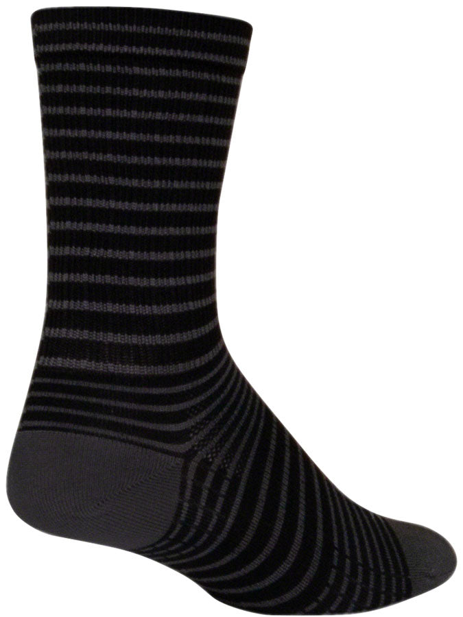 Load image into Gallery viewer, SockGuy SGX Black Stripes Socks - 6&quot;, Black, Large/X-Large
