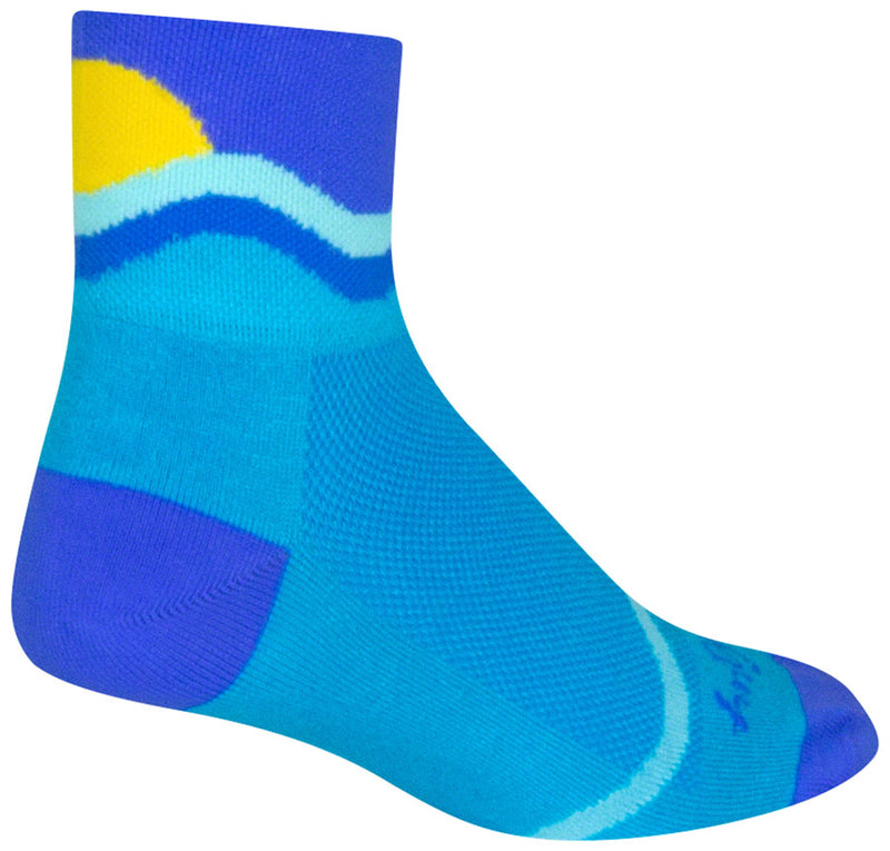 Load image into Gallery viewer, SockGuy Classic Waterworld Socks - 3&quot;, Blue, Small/Medium
