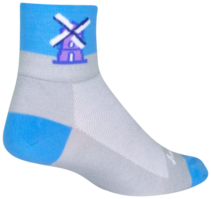 Load image into Gallery viewer, SockGuy Classic Windmills Socks - 3&quot;, White, Small/Medium
