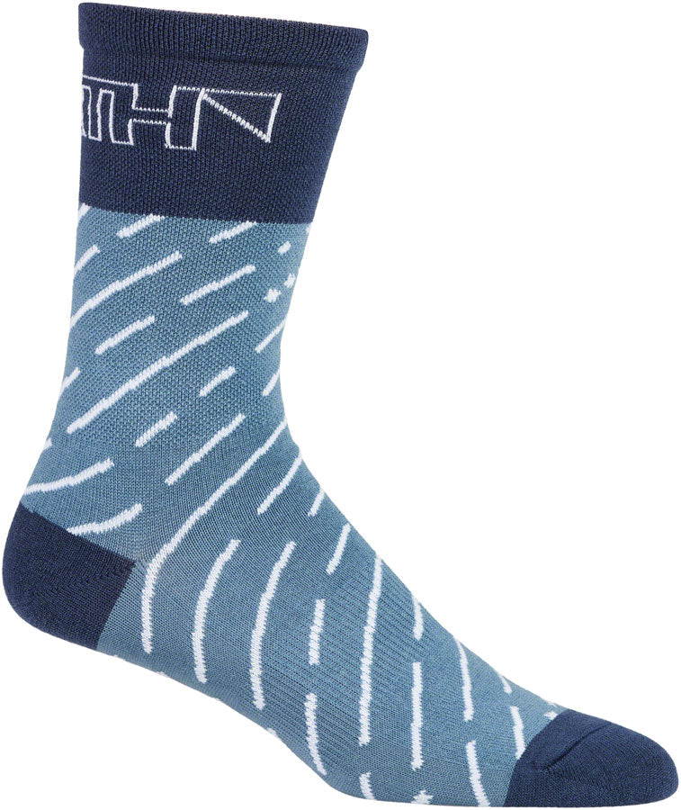 Load image into Gallery viewer, 45NRTH Snow Band Lightweight Wool Sock - Light Blue/Blue, Large
