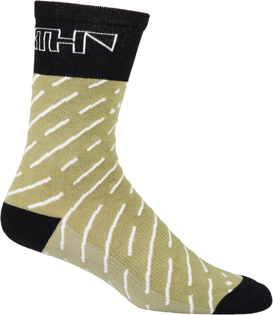 45NRTH Snow Band Midweight Wool Sock - Sage/Rosin, Small