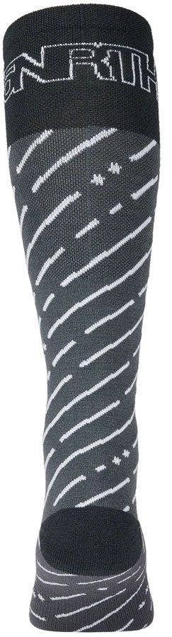 45NRTH Snow Band Midweight Knee High Wool Sock - Dark Gray/Dark Blue, Small