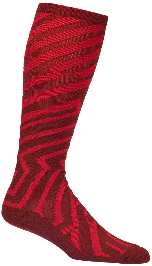 45NRTH Dazzle Midweight Knee High Wool Sock - Chili Pepper/Red, Large