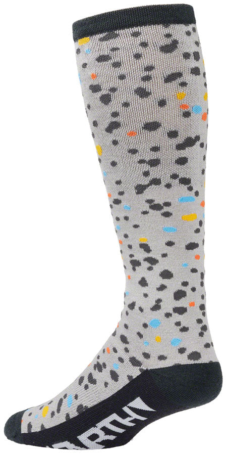 Load image into Gallery viewer, 45NRTH Speck Heavyweight Knee High Wool Sock - Gray/Dark Blue, Small
