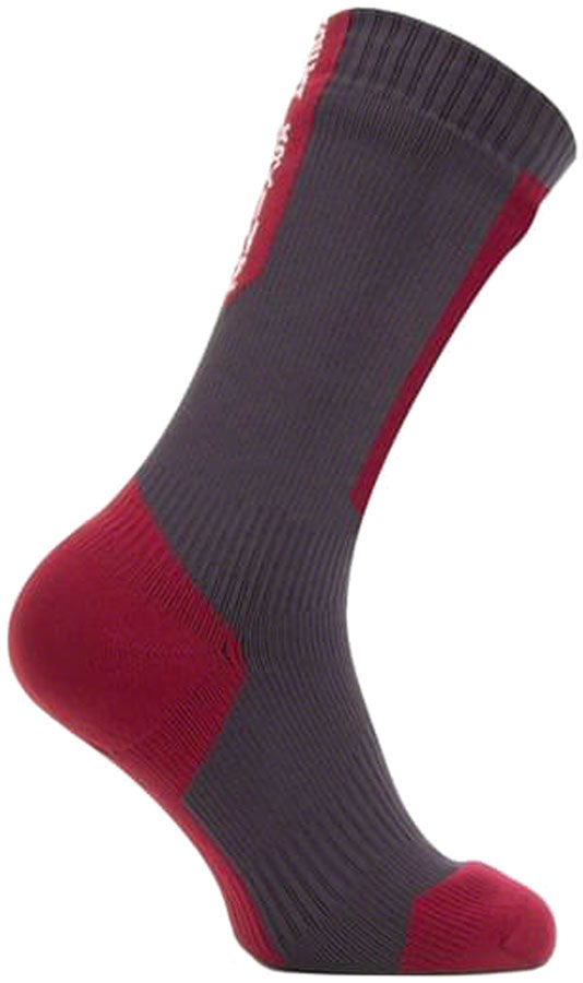 SealSkinz Runton Waterproof Mid Socks - Gray/Red/White, Medium