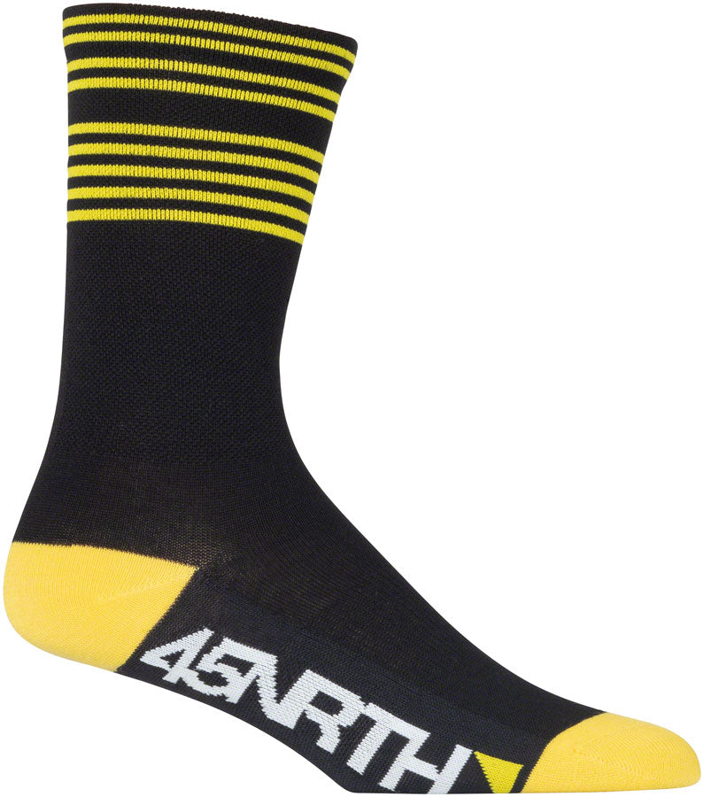 Load image into Gallery viewer, 45NRTH Lightweight Sock - Black/Citron Stripe, Small
