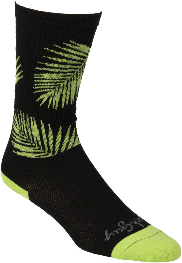 Load image into Gallery viewer, All-City Key West Carl Socks - 8 inch, Black/Green, Small/Medium
