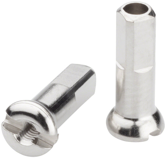 DT Swiss Pro Head Brass Nipples: 2.0 x 14mm, Silver, Box of 100