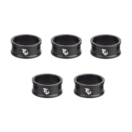 Pack of 2 Wolf Tooth Headset Spacer 5 Pack, 5mm, Black