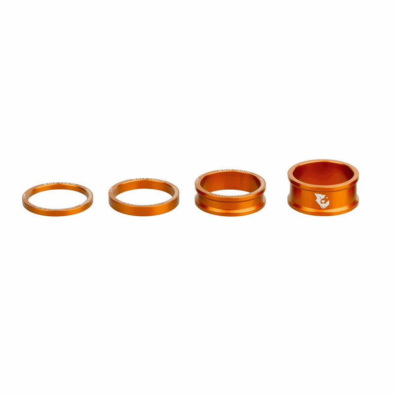 Load image into Gallery viewer, Wolf Tooth Components Headset Spacer Kit 3, 5,10, 15mm, Fits 1 1/8&quot; Steerers Red
