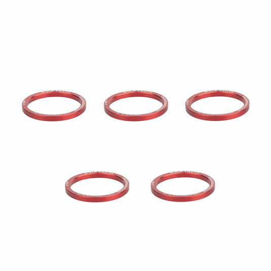 Pack of 2 Wolf Tooth Headset Spacer 5 Pack, 3mm, Red