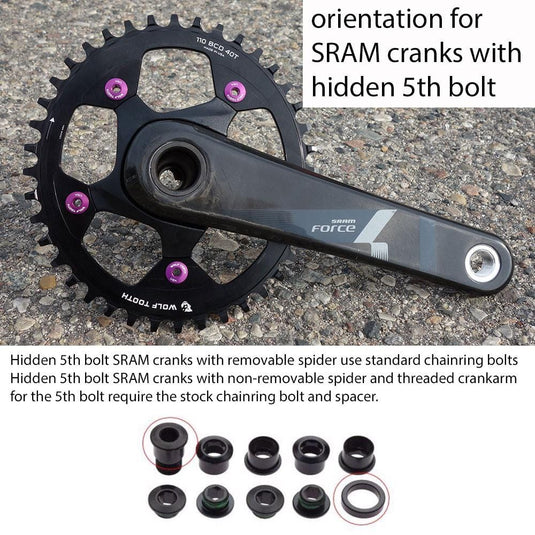 Wolf Tooth Chainring 40t 110 BCD 5-Bolt 10/11/12-Speed Alloy Cyclocross & Road