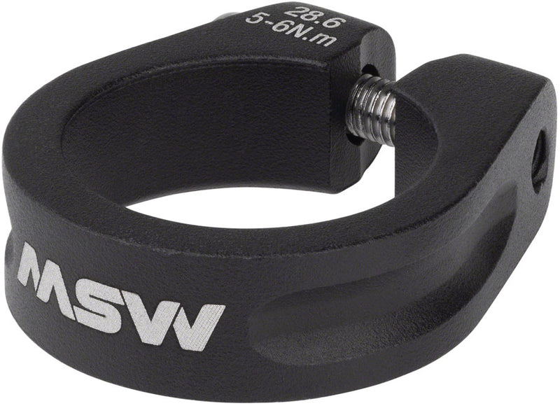 Load image into Gallery viewer, MSW Seatpost Clamp - 28.6mm, Bolt-On, Black
