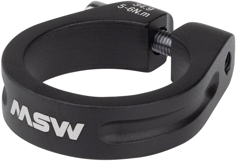 Load image into Gallery viewer, MSW Seatpost Clamp - 34.9mm, Bolt-On, Black
