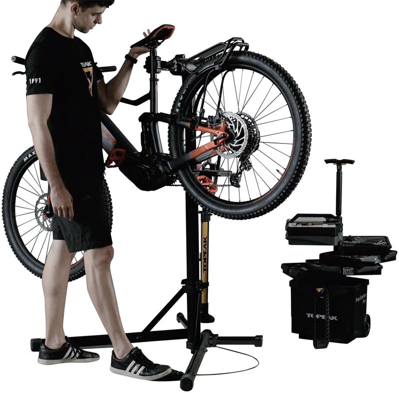 Load image into Gallery viewer, Topeak PrepStand eUP PRO Workstand - Lift Assist, Black
