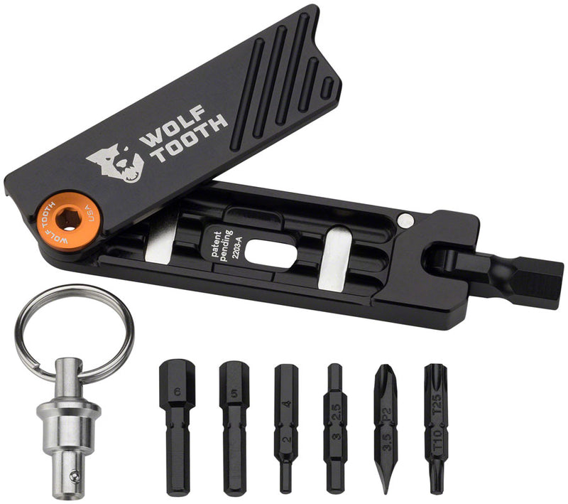 Load image into Gallery viewer, Wolf Tooth 6-Bit Hex Wrench Multi-Tool with Keyring - Gold
