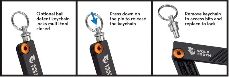 Load image into Gallery viewer, Wolf Tooth 6-Bit Hex Wrench Multi-Tool with Keyring - Gold
