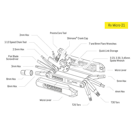 Pedro's Rx Micro-21 Multi Tool - 21-Function