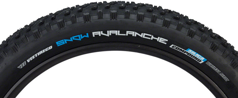 Load image into Gallery viewer, Vee Tire Co. Snow Avalanche Tire 26x4.0 Tubeless Folding Black 120tpi Studded
