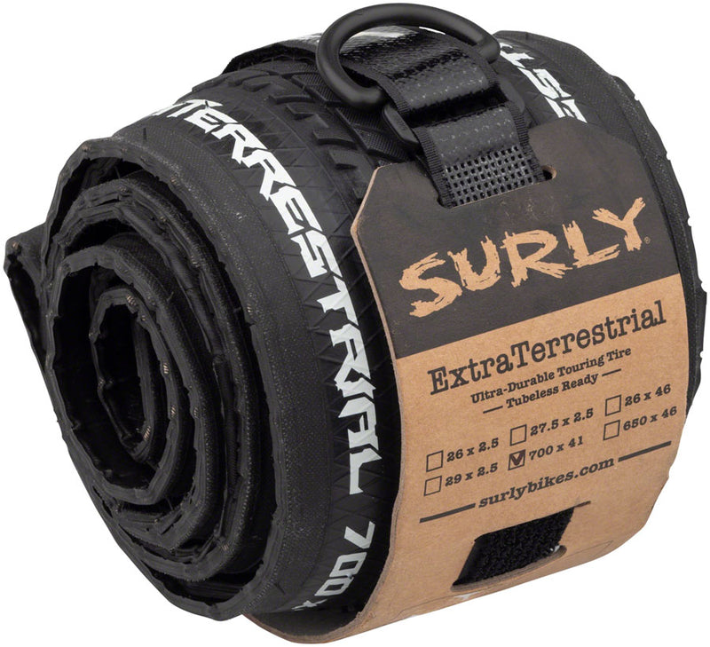 Load image into Gallery viewer, Surly ExtraTerrestrial Tire 700 x 41 Tubeless Folding Black 60tpi Touring Hybrid
