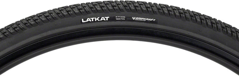 Load image into Gallery viewer, 45NRTH Latkat Tire - 700 x 40, Tubeless, Folding, Black, 60 TPI, Gripkraft Compound
