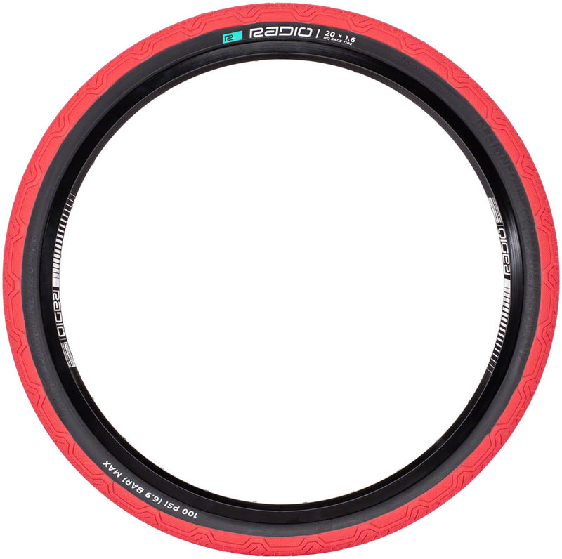 Load image into Gallery viewer, Radio Raceline Oxygen Tire 20 x 1.6 Clincher Folding Red/Black 120 TPI
