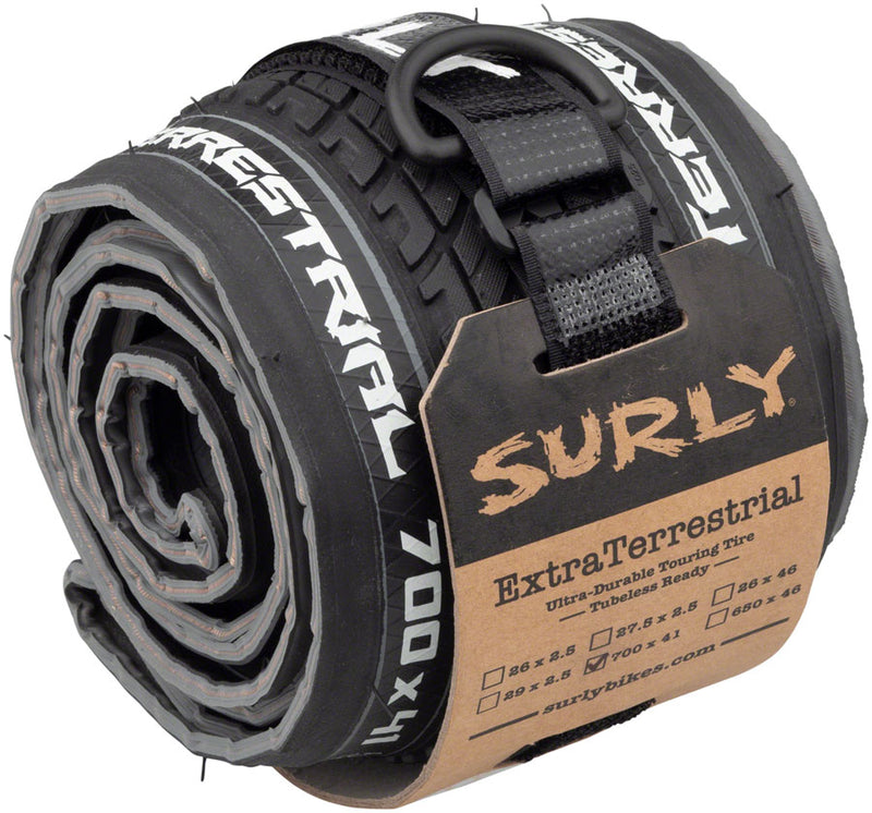 Load image into Gallery viewer, Surly ExtraTerrestrial Tire 700 x 41 Tubeless Folding Black/Slate 60tpi
