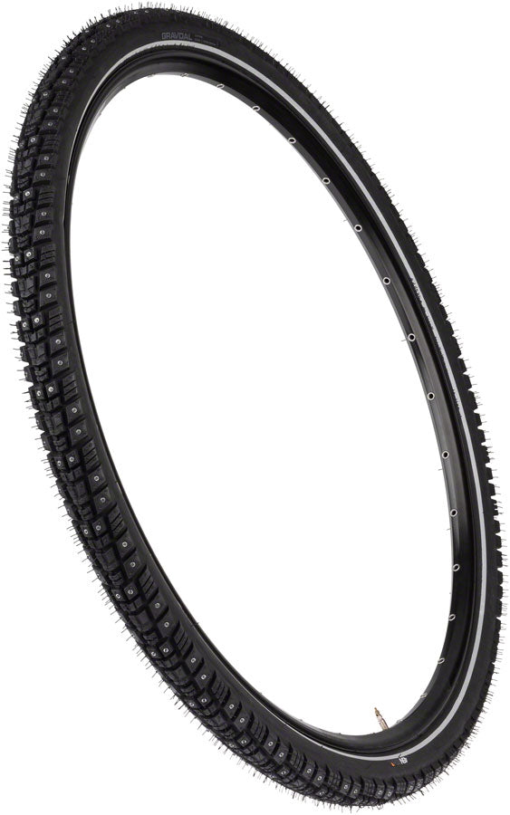 Load image into Gallery viewer, 45NRTH Gravdal Tire - 700 x 45, Clincher, Wire, Black, 33 TPI, 240 Carbide Steel Studs
