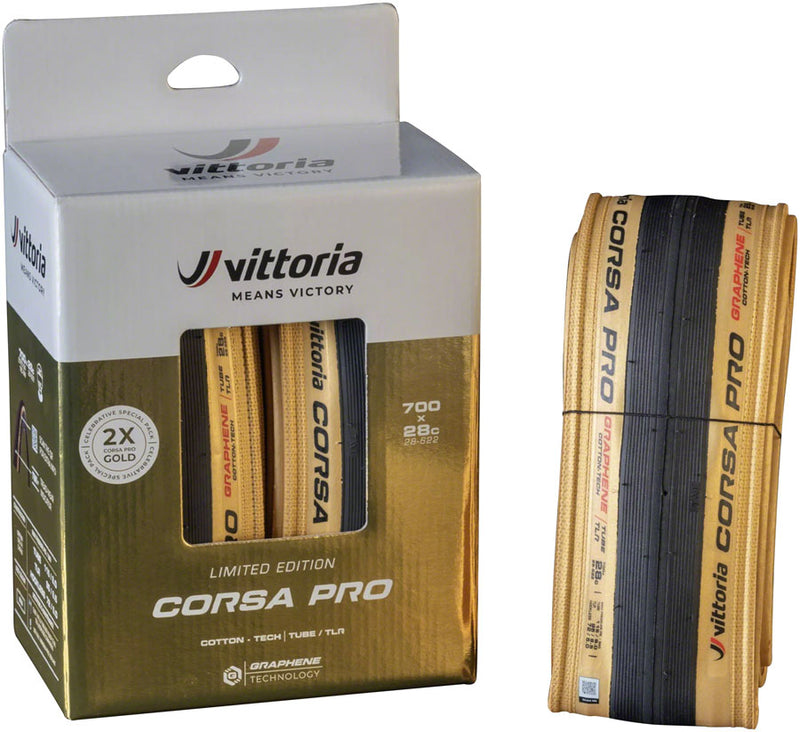 Load image into Gallery viewer, Vittoria-Corsa-Pro-Gold-Limited-Edition-Tires-700c-28-Folding-TIRE10730-Folding-Tires
