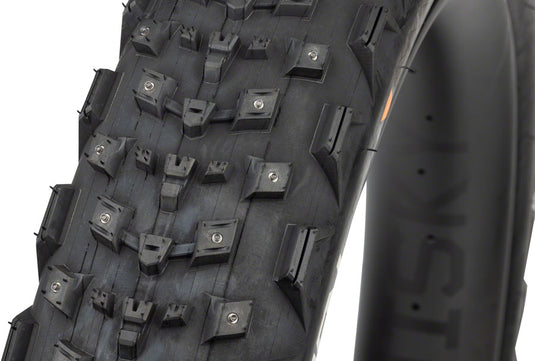 45NRTH Dillinger 4 Tire - 27.5 x 4.0, Tubeless, Folding, Black, 120 TPI, 168 Large Concave Carbide Aluminum Studs