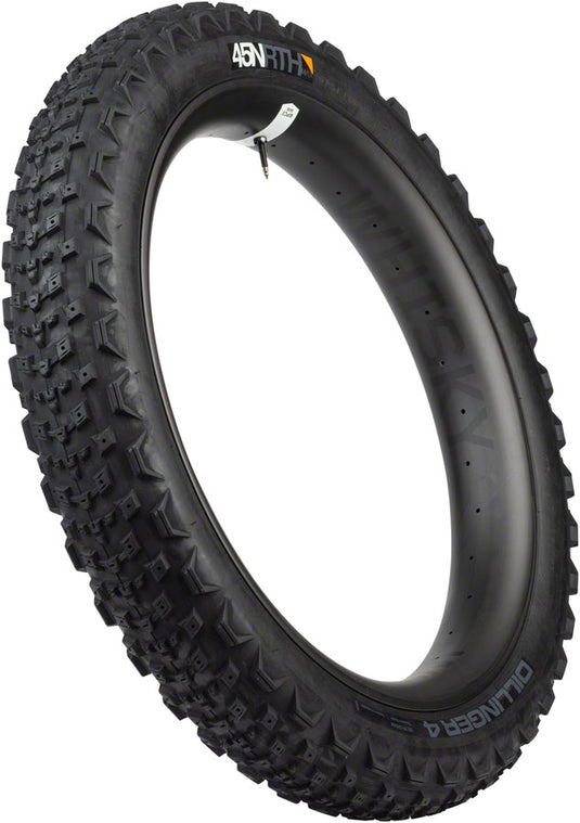 45NRTH Dillinger 4 Tire - 26 x 4.2, Tubeless, Folding, Black, 120 TPI, Custom Studdable