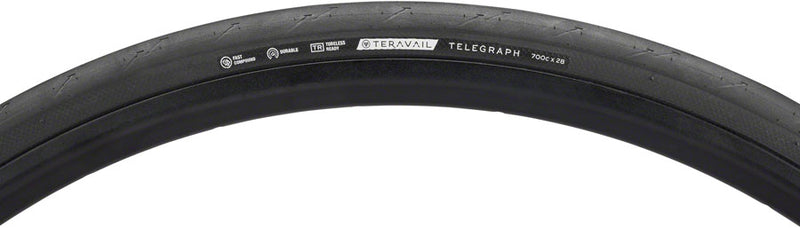 Load image into Gallery viewer, Teravail Telegraph Tire - 700 x 28, Tubeless, Folding, Black, Durable
