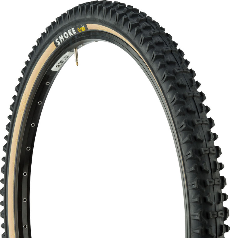 Load image into Gallery viewer, Panaracer Smoke Tire 26 x 2.1 Clincher Folding Black/Tan 60tpi Mountain Bike
