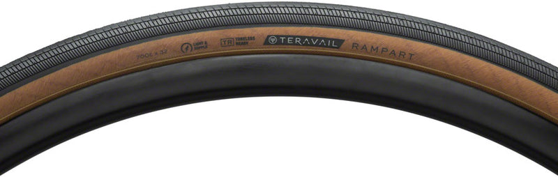 Load image into Gallery viewer, Teravail Rampart Tire 700x32 Tubeless Folding Tan Light and Supple Fast Compound
