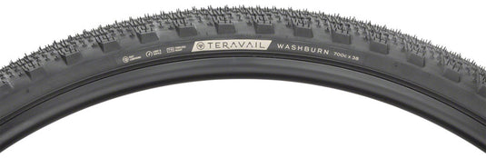 Teravail Washburn Tire 700 x 38 Tubeless Folding Black Durable Road Bike