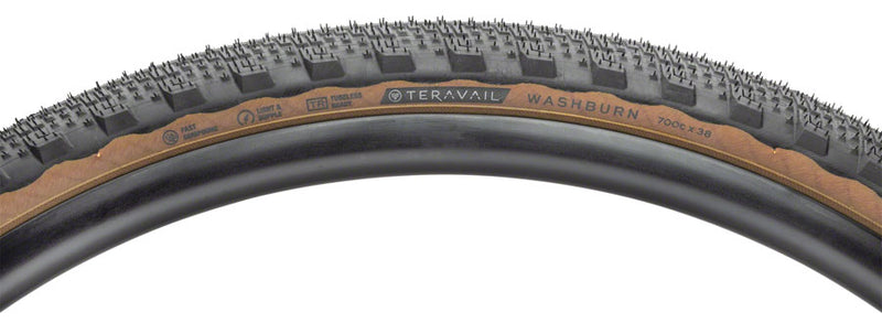 Load image into Gallery viewer, Teravail Washburn Tire 700 x 38 Tubeless Folding Tan Durable Road Bike
