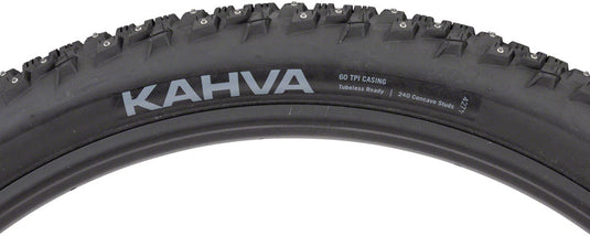 45NRTH Kahva Tire 29x2.25 Tubeless Folding Blk 60tpi 252 Concave Carbide Studs