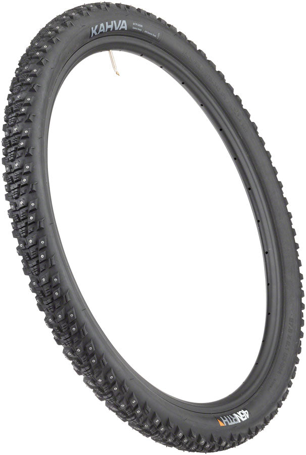 Load image into Gallery viewer, 45NRTH Kahva Tire 29x2.25 Tubeless Folding Blk 60tpi 252 Concave Carbide Studs
